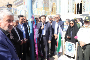 نواختن نمادین زنگ آغاز سال تحصیلی ۱۴۰۵ در امامزاده شاهرضا شهرستان شهرضا با حضور فرماندار شهرضا