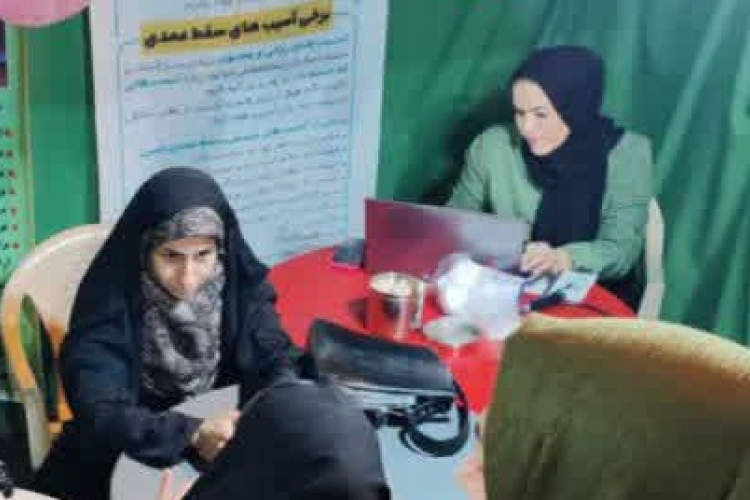 برپایی میز خدمت و تبیین محور های سلامت در تجمع شبانه مبارکه